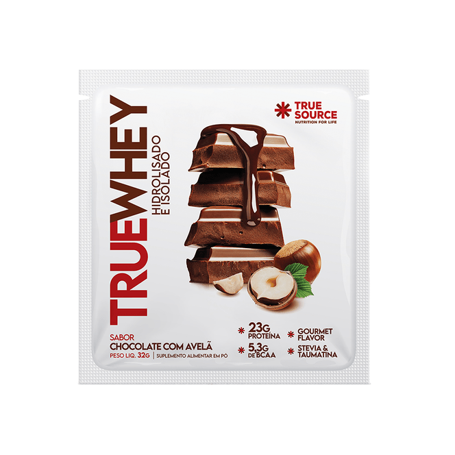 TrueWhey Hidrolisado e Isolado Choco com Avelã 10 Sachês 32g True Source - Image 2