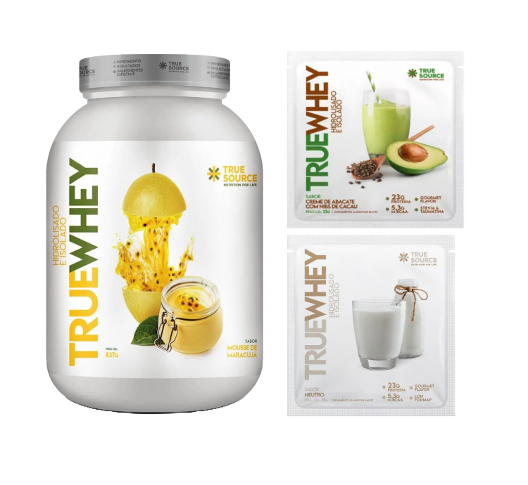 TrueWhey Maracujá 837g + 2 Sachês (Sabores Diversos) True Source