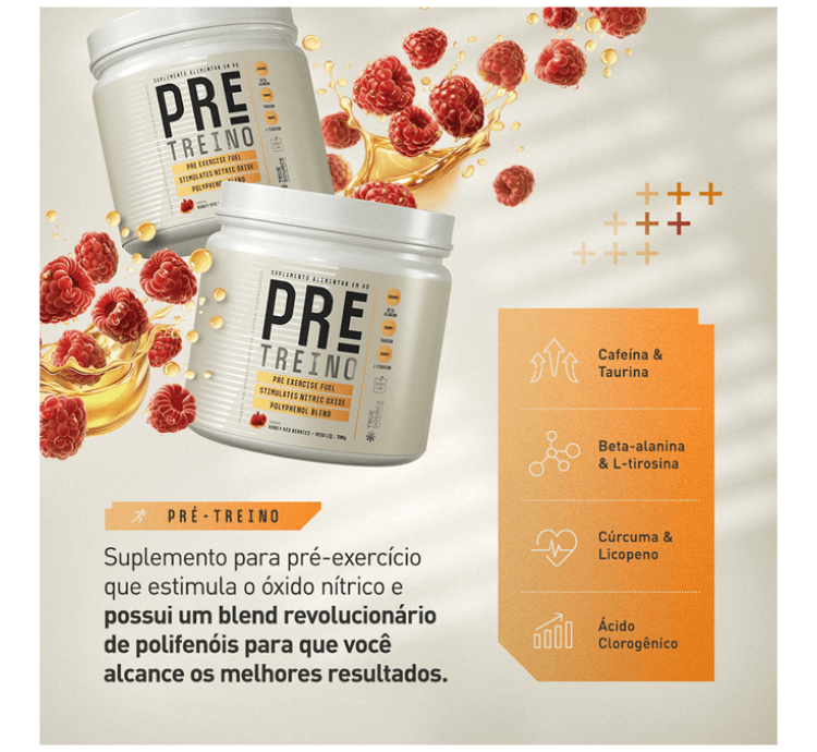 True Pré Treino Honey Red Berries 390g True Source - Image 4