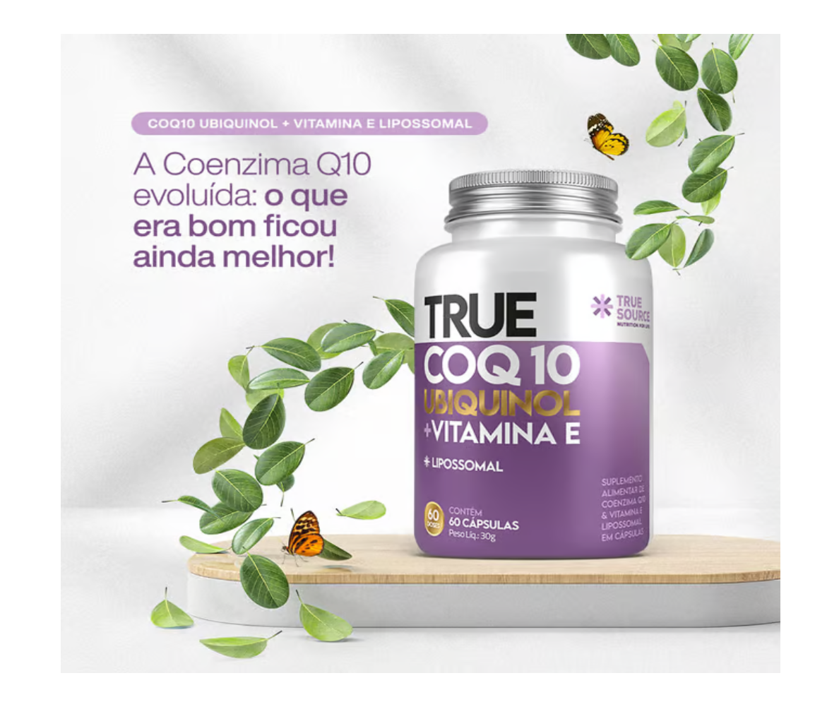True Coq10 Ubiquinol +Vitamina E +Lipossomal 60 caps True Source - Image 3