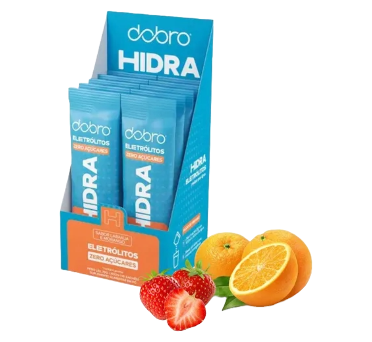 Hidra Eletrólitos Laranja e Morango 10 Sachês Dobro