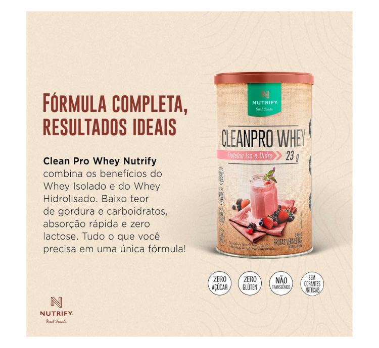 Cleanpro Whey Frutas Vermelhas 450g Nutrify - Image 3
