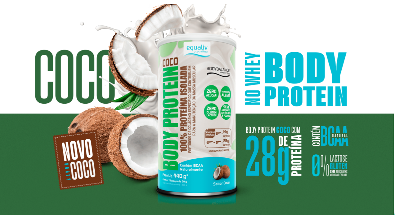 Body Protein Coco 440g + 2 Barrinhas (Sabores Diversos) Equaliv - Image 4
