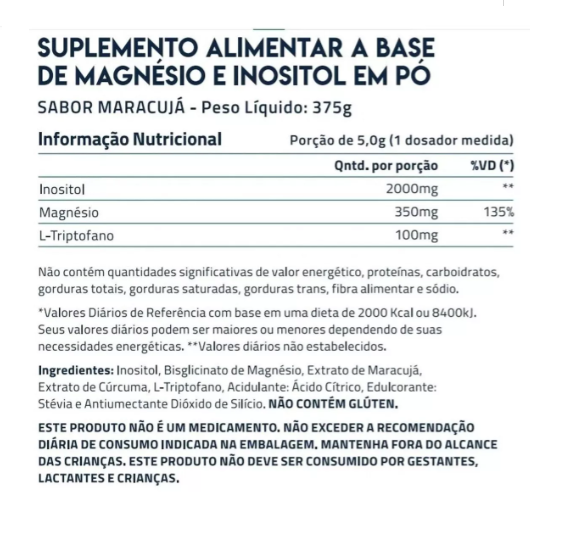 Magnesio + Inositol Relief 3.0 Sabor Maracujá 350G - Image 2