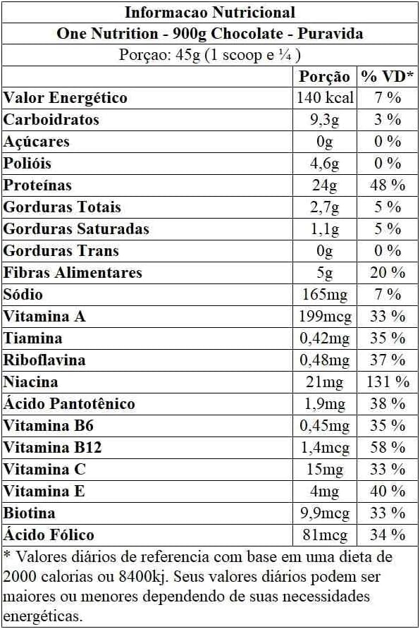 One Nutrition Chocolate 900g Puravida - Image 2
