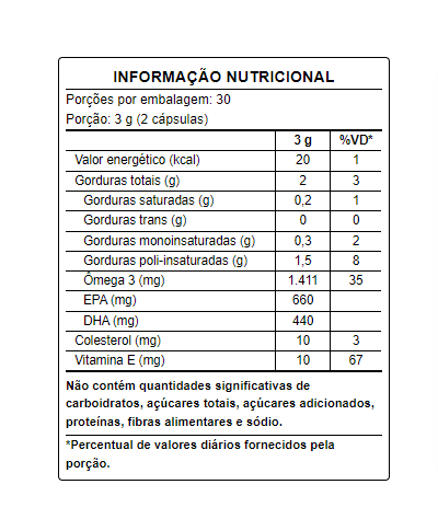 Ômega 3 Epa Dha + Vitamina E 10mg 60 Caps Puravida - Image 2