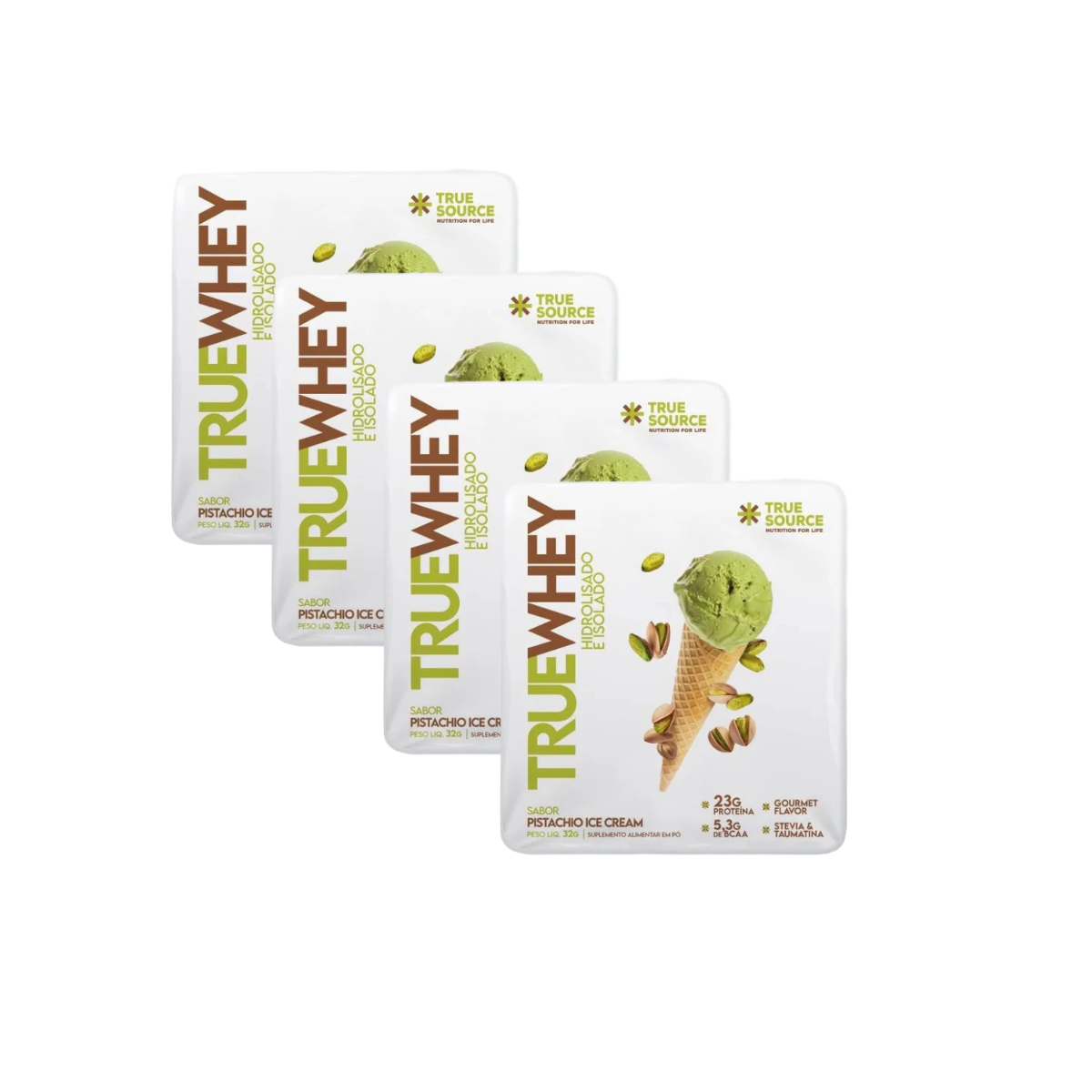 Kit TrueWhey Pistachio Ice Cream 4 Sachê 32g True Source