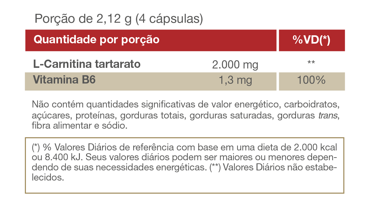 L-Carnitina com Vitamina B6 120 Cápsulas - Image 2