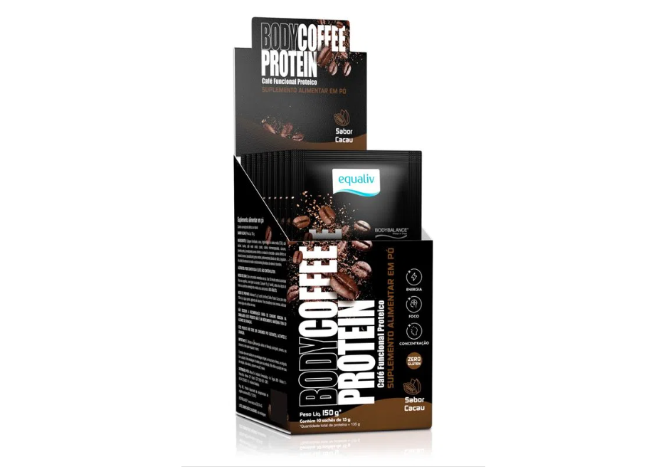 Body Coffee Protein Cacau 10 Sachês 15g Equaliv - Image 2