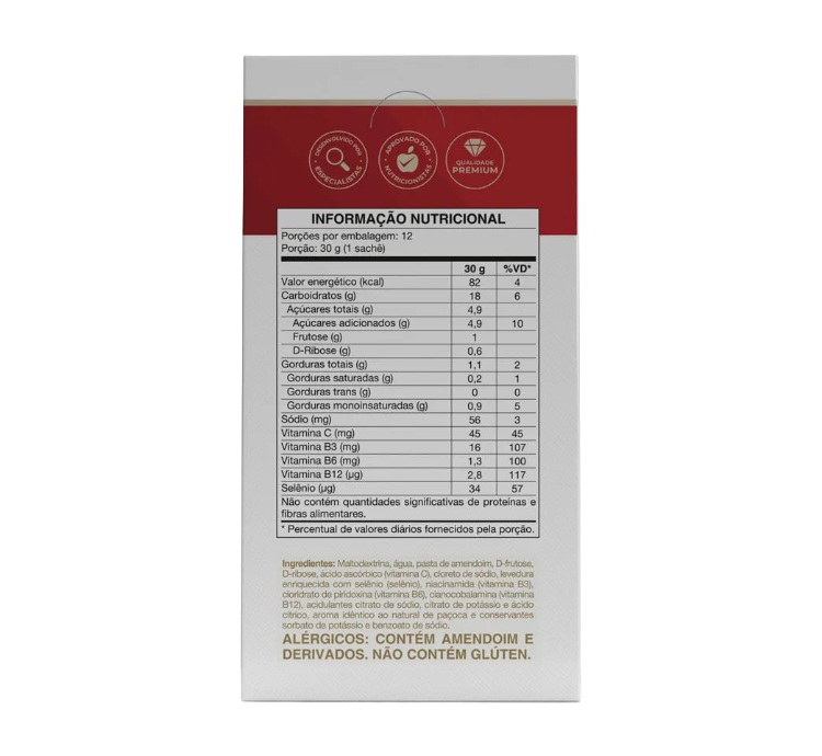 Endurance Energy Gel Sabor Paçoca 12 Sachês 30g Vitafor - Image 2