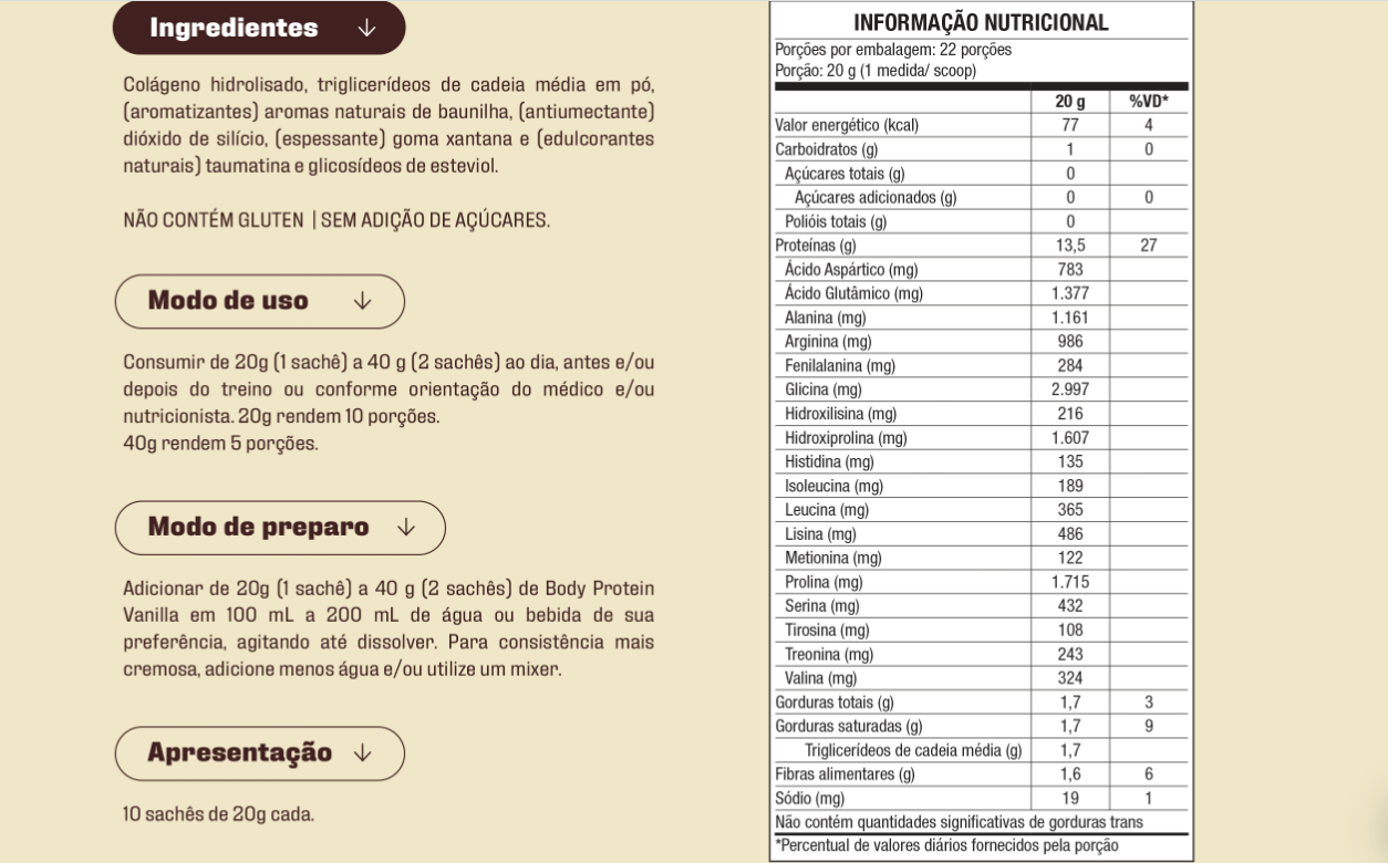 Body Protein Vanilla Sachê Uni Equaliv - Image 2