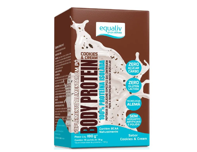 Body Protein Cookies e Cream Saches 10 saches de 18g Equaliv - Image 2