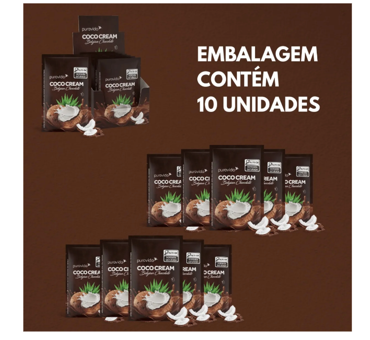 Coco Cream Chocolate Belga 10 Sachês 25g Puravida - Image 3
