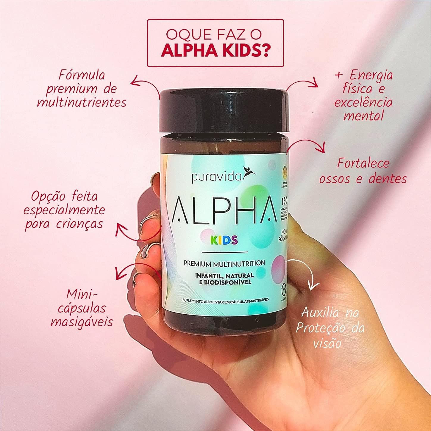 Alpha Kids Multivitamínico 150 Cápsulas Puravida - Image 3