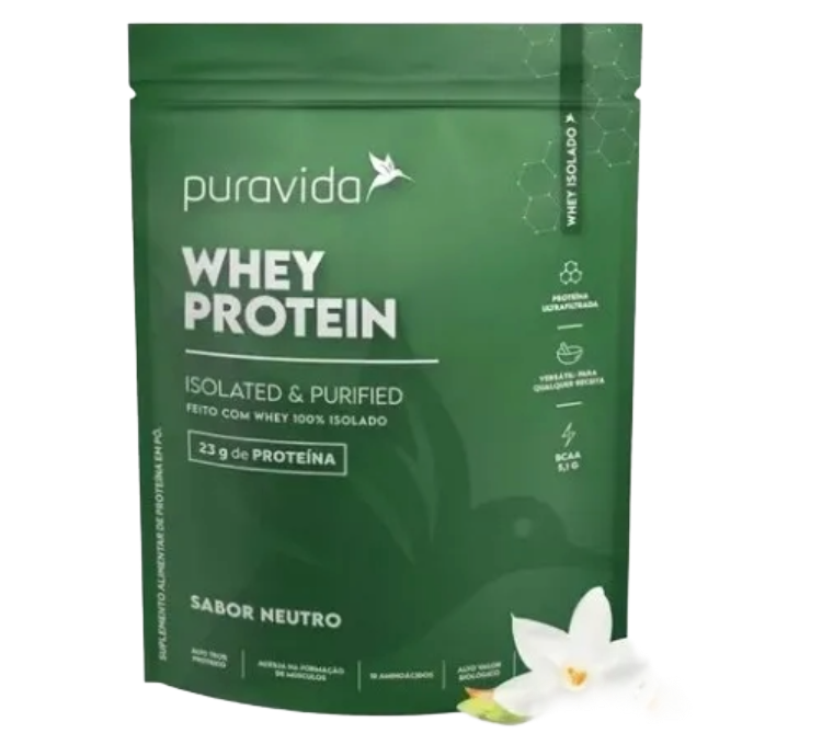 Whey Protein Isolado Neutro 450g Puravida