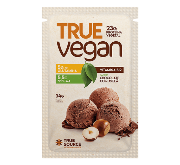 True Vegan Chocolate com Avelã 1UNI Sachê 34g True Source