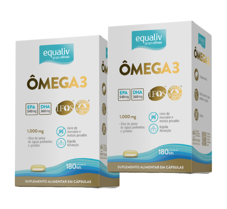 Kit 2 Ômega 3 EPA/DHA 180 Cápsulas Equaliv