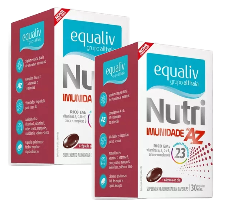 Kit 2 Nutri Imunidade de A a Z 30 Cápsulas Equaliv