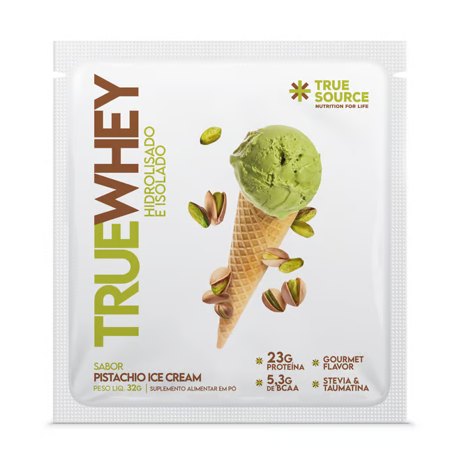 TrueWhey Hidrolisado e Isolado Pistachio Ice Cream 10 Sachês 32g True Source - Image 3