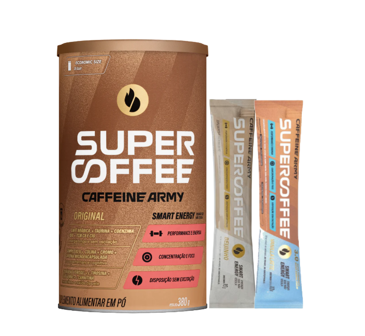 SuperCoffee 3.0 Original 380G + 2 Sachês (Sabores Diversos) Caffeine Army