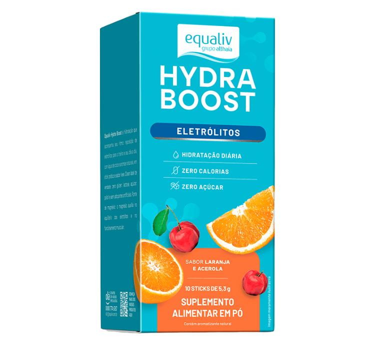Hydra Boost Eletrólitos Laranja com Acerola 10 Sticks 5,3g Equaliv