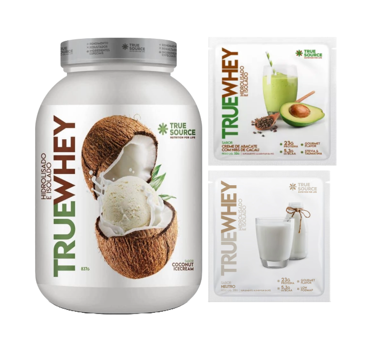 TrueWhey Coconut Ice cream 837g + 2 Sachês (Sabores Diversos) True Source