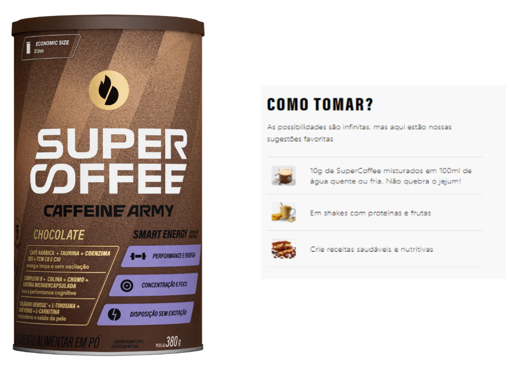 Super Coffee 3.0 Chocolate 380G Caffeine Army - Image 2