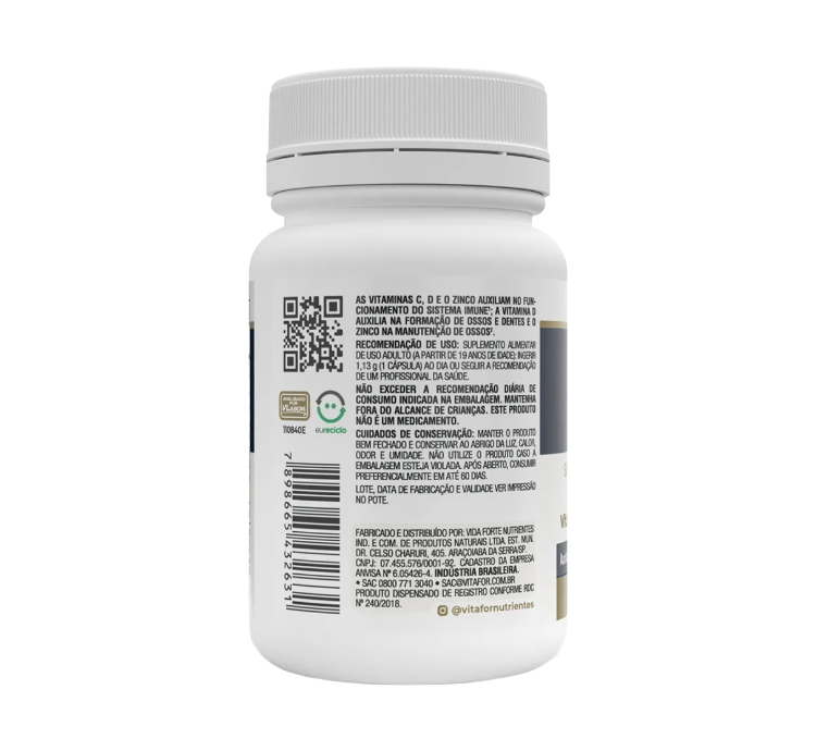 Vita D3 Vit C + Zinco 30 Cáps Vitafor - Image 3