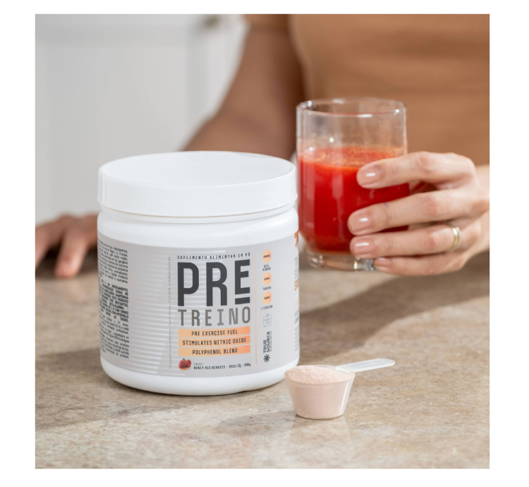 True Pré Treino Honey Red Berries 390g True Source - Image 3