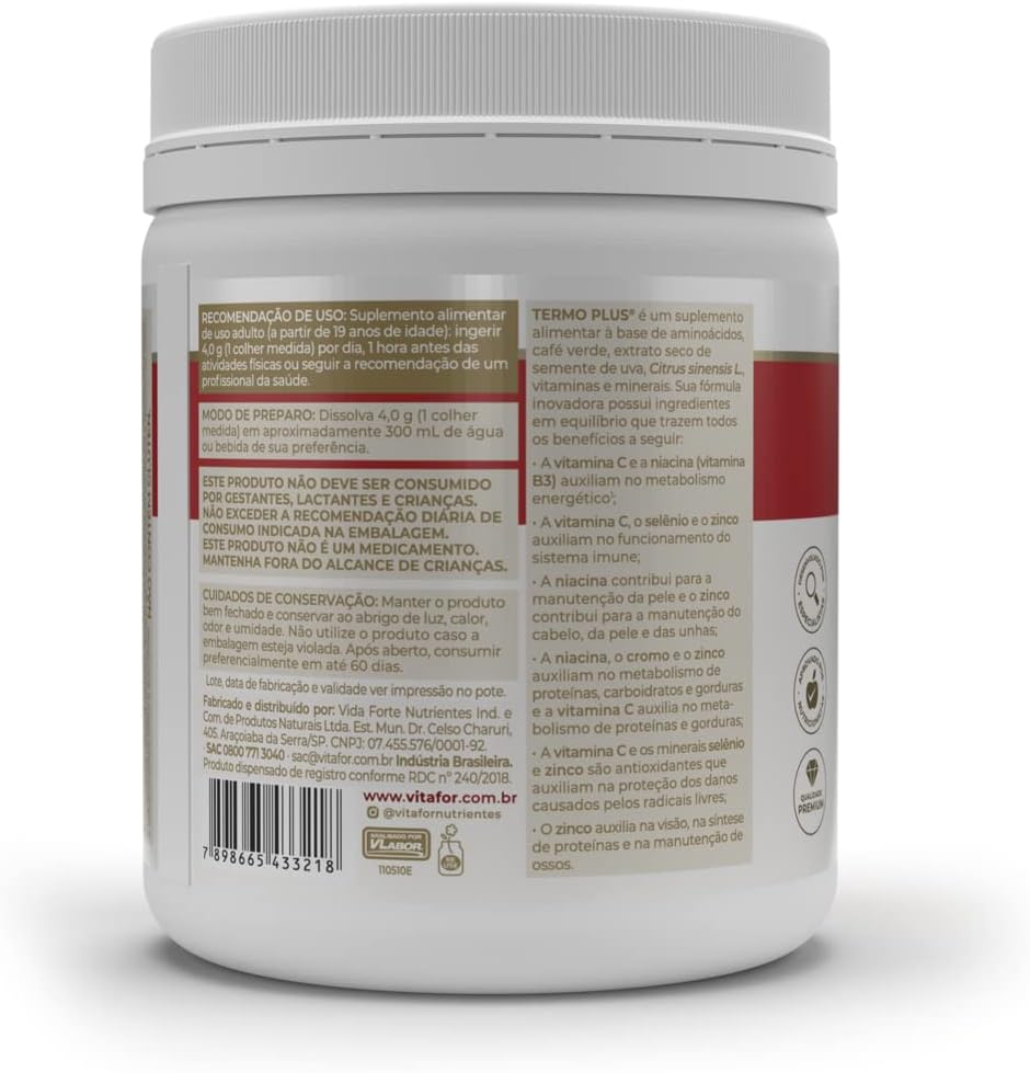 Termo Plus Sabor Tangerina 240g Vitafor - Image 3