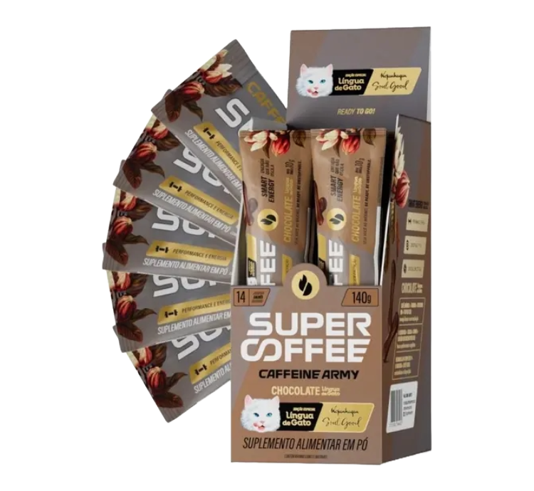SuperCoffee Língua de Gato 14 Sachês 10g Caffeine Army