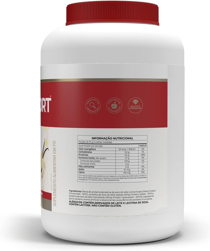 Whey Fort 3W Sabor Baunilha 1800g Vitafor - Image 2
