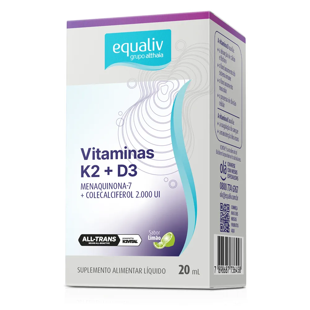 Vitaminas K2+D3 - 20 ml Equaliv