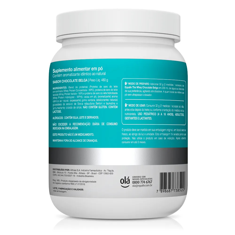 The Whey 3W Chocolate Belga 480g Equaliv - Image 3