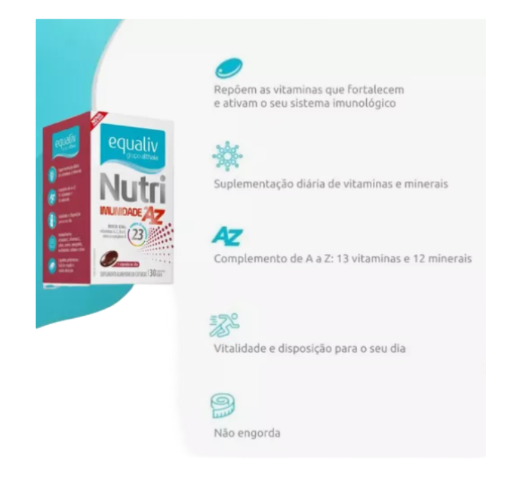 Kit 2 Nutri Imunidade de A a Z 30 Cápsulas Equaliv - Image 5