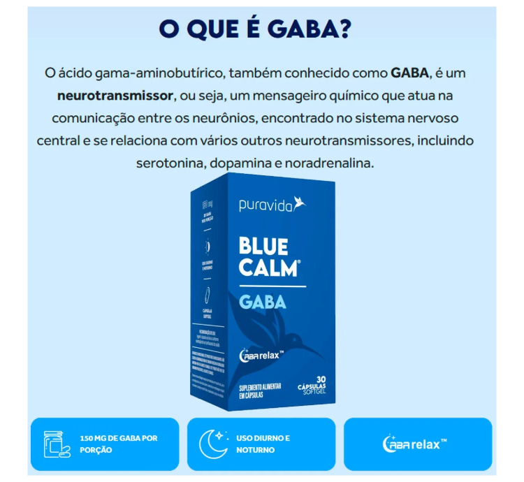 Blue Calm Gaba 60 Cáps Puravida - Image 3