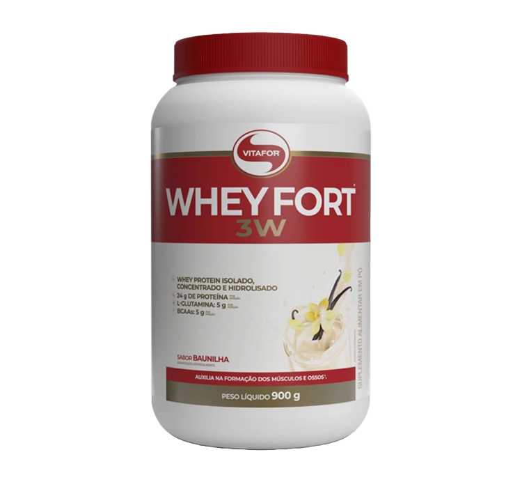 Whey Fort 3W Baunilha 900g Vitafor