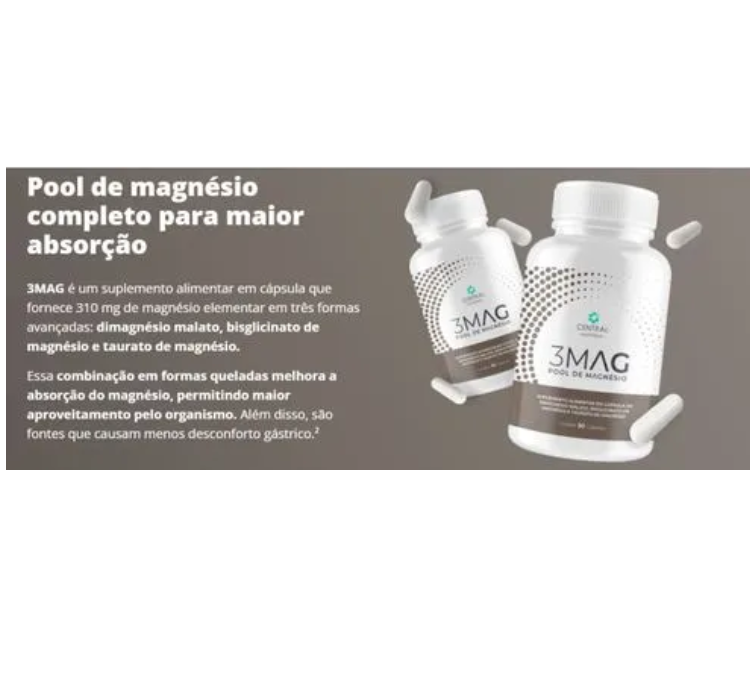 3 Mag Pool de Magnésio 90 Cáps Central Nutrition - Image 3