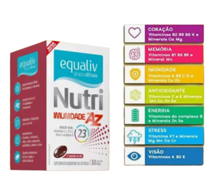 Kit 5 Nutri Imunidade de A a Z 30 Cápsulas Equaliv - Image 4