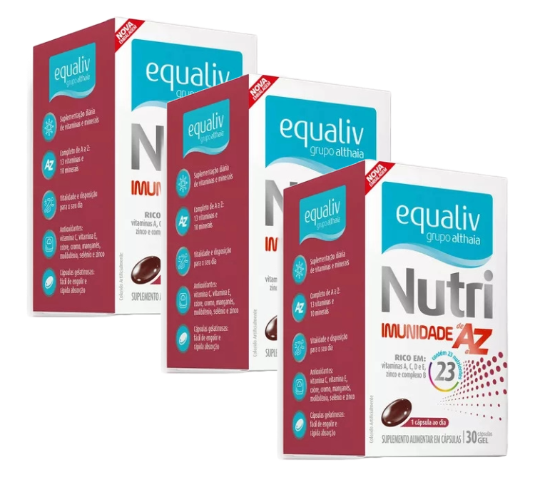 Kit 3 Nutri Imunidade de A a Z 30 Cápsulas Equaliv