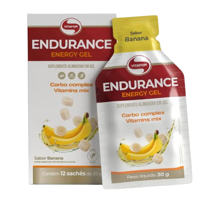 Endurance Energy Gel Sabor Banana 12 Sachês 30g Vitafor
