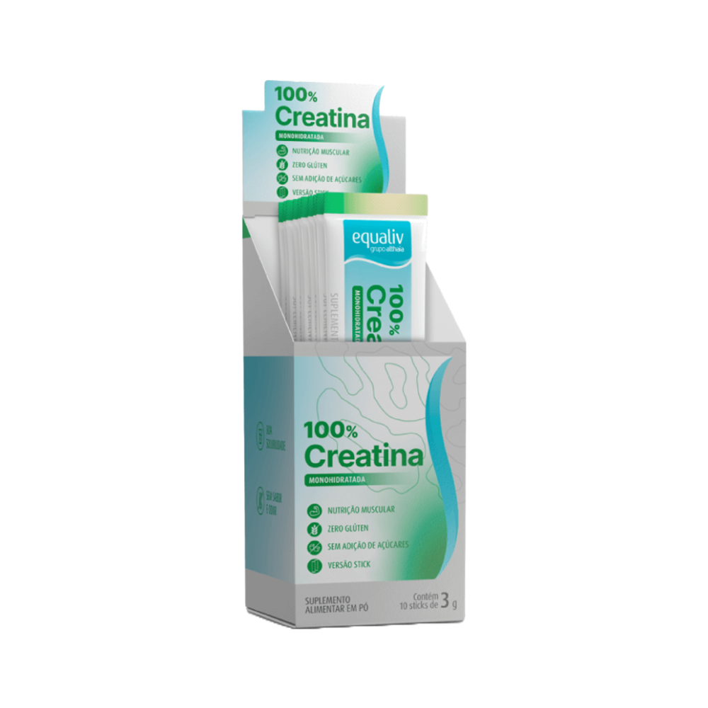 Creatina 100% Monohidratada 10 Sticks 3g Equaliv