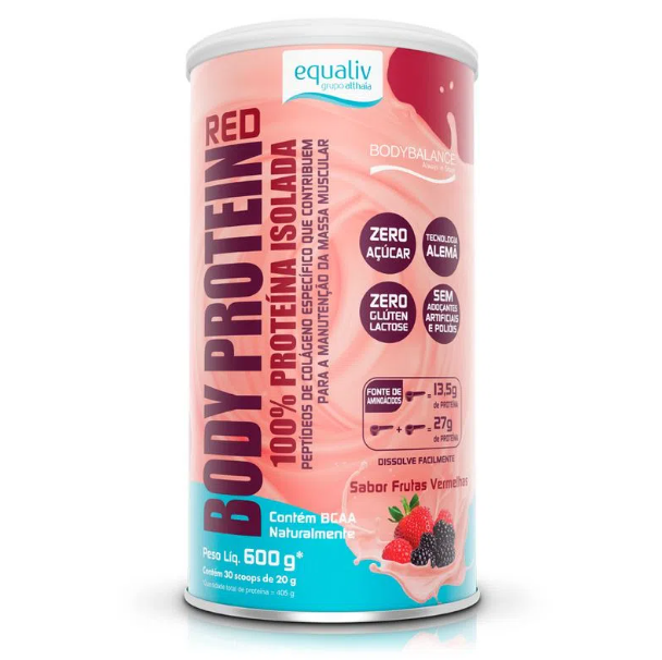 Body Protein Frutas Vermelhas 600g + 2 Sachês (Sabores Diversos) Equaliv - Image 2