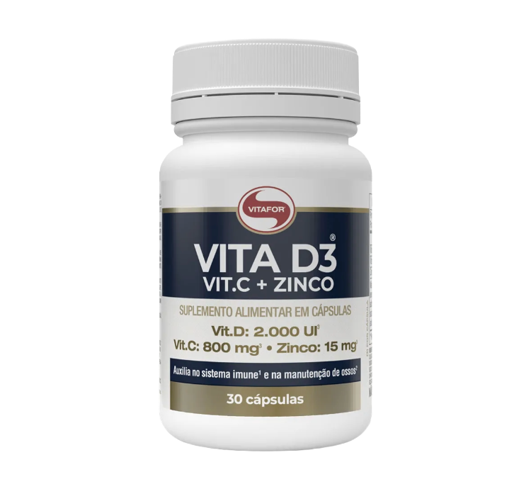 Vita D3 Vit C + Zinco 30 Cáps Vitafor