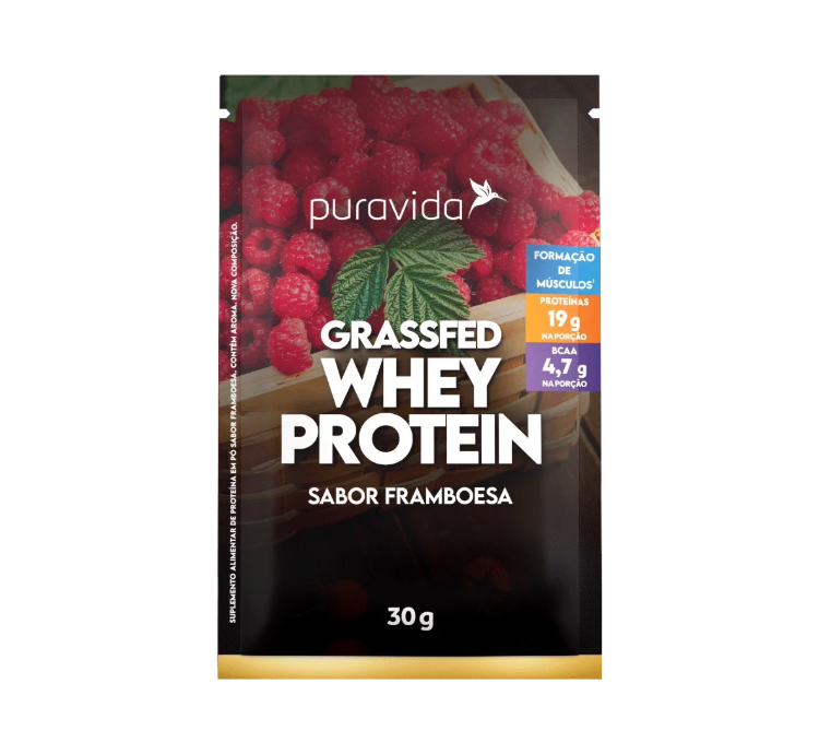 Grassfed Whey Protein Framboesa 1UNI 30g Puravida