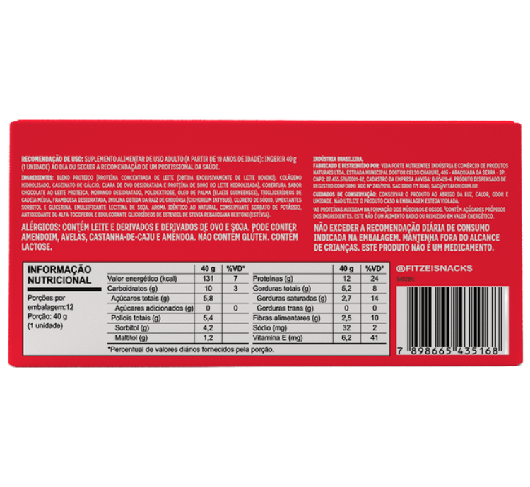 Fitzei Bar Frutas Vermelhas Cx 12 Uni de 40g Vitafor - Image 2