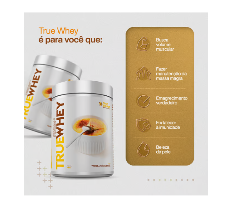 TrueWhey Hidrolisado e Isolado Vanilla Creme Brulee 10 Sachês 32g True Source - Image 3