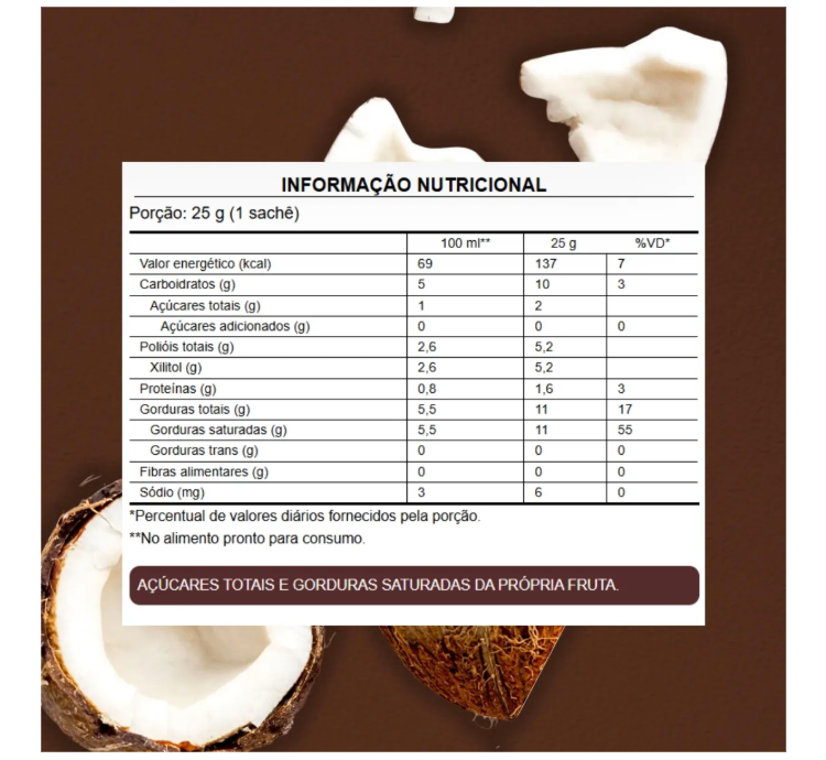 Coco Cream Chocolate Belga 10 Sachês 25g Puravida - Image 4