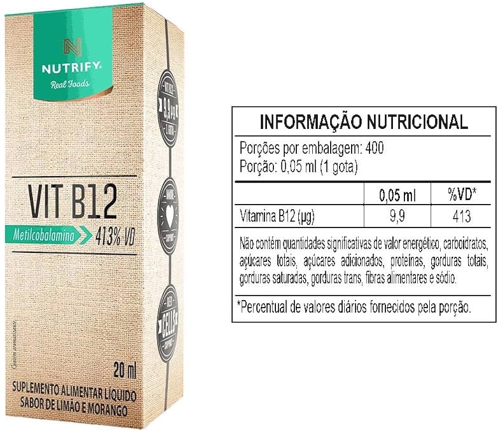 Vit B12 Metilcobalamina 20ml Nutrify - Image 2