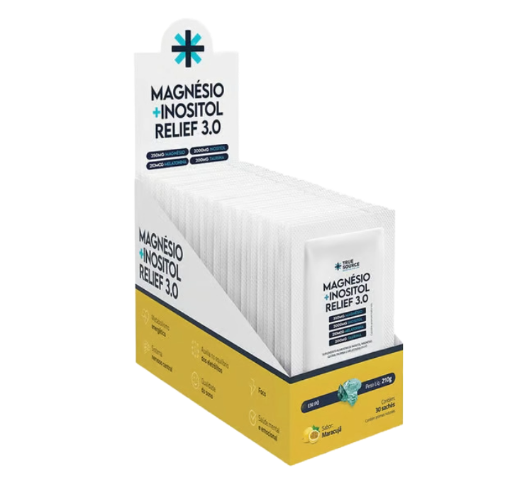 Magnesio+ Inositol Relief 3.0 Maracujá 30 Sachês True Source